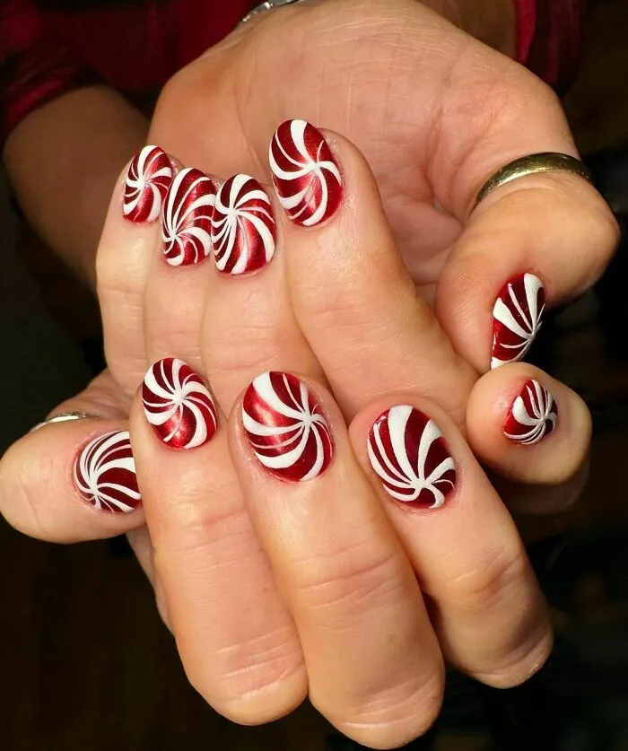 Chrome Candy Cane Mani