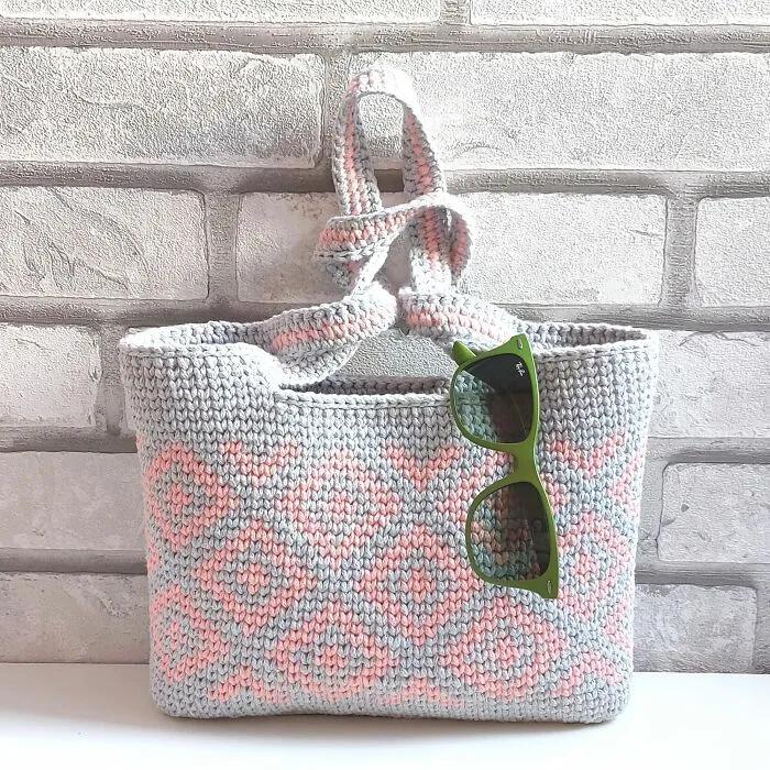 Cotton Boho Tote Top Handles Bag