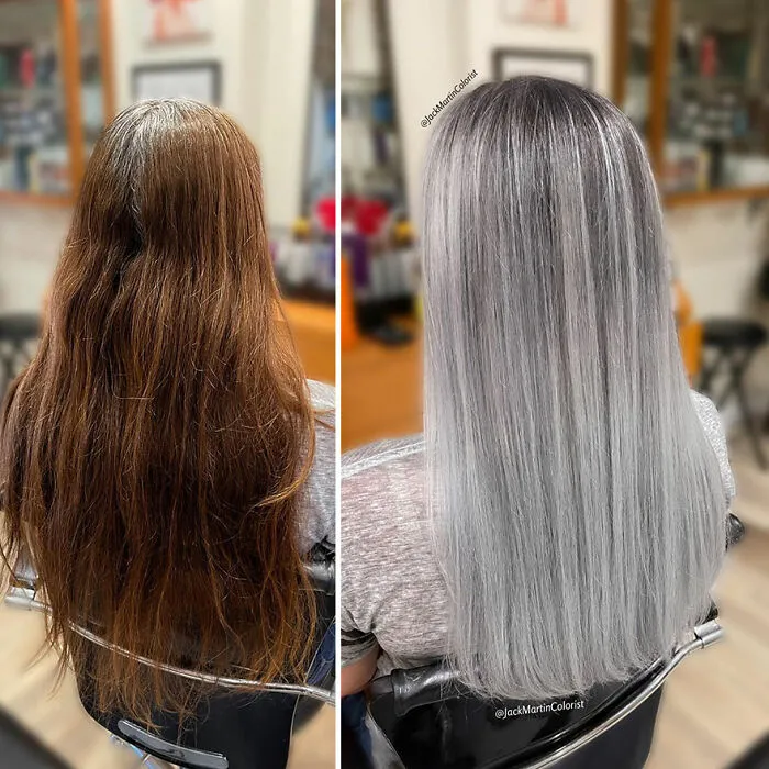 En lugar de teñir sus raíces canosas, este estilista logró que sus clientas lucieran una bella cabellera gris (35 imágenes nuevas)