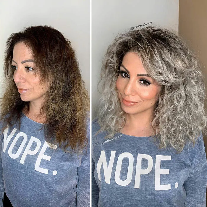 En lugar de teñir sus raíces canosas, este estilista logró que sus clientas lucieran una bella cabellera gris (35 imágenes nuevas)