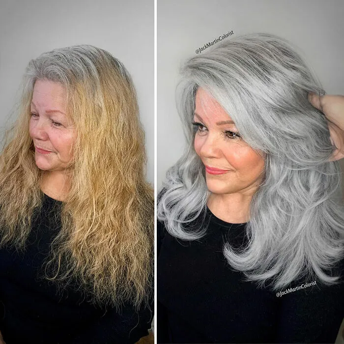 Celebrity Colorist Helps Women To Stop Covering Their Grey Roots And Embrace Their Natural Hair (35 New Pics)