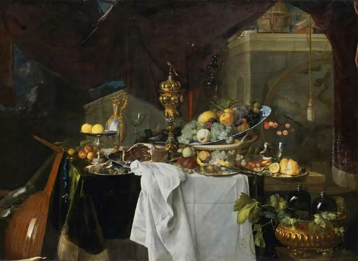 A Table Of Desserts By Jan Davidz De Heem