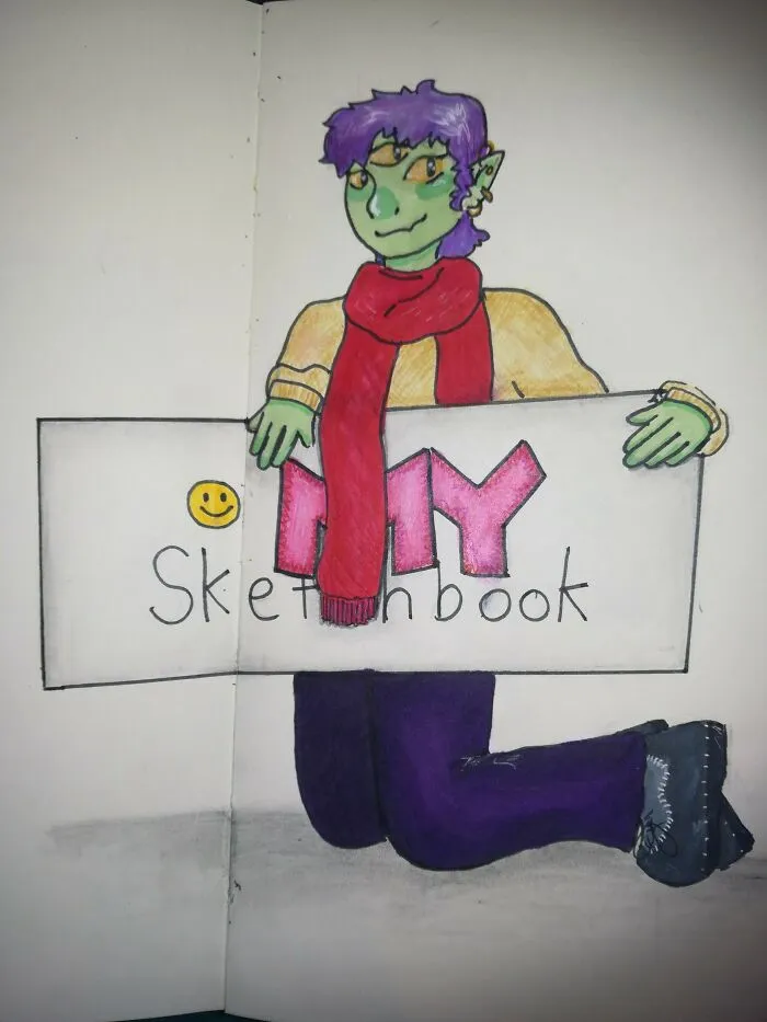 Opening Page Of My Sketchbook ( Proportions Aren't The Best Cuz I Drew This Ages Ago)