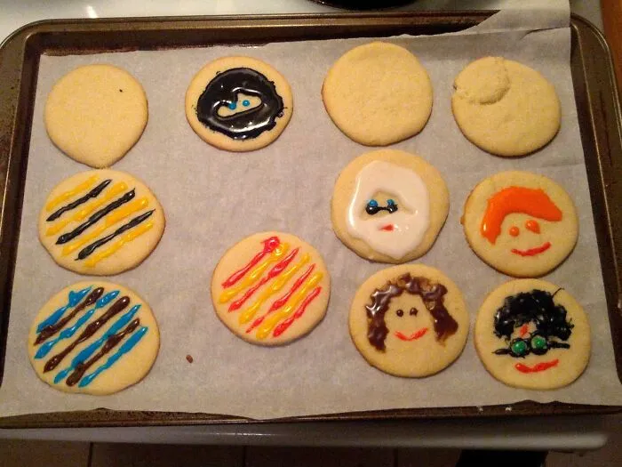 Tried To Make Harry Potter Cookies For My Boyfriend.  Having A Bad Day And Ended Up In Tears.  He Comforted Me And Then Still Teases Me About It 10 Years Later.  I Actually Got This Text From Him Today, That Adorable Jerk Face 😂