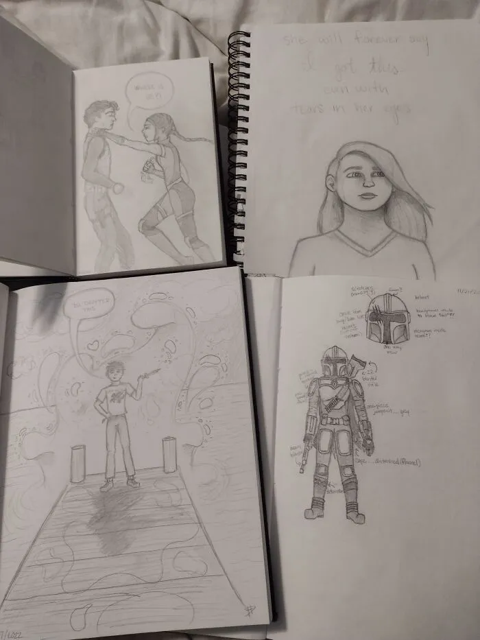 I Couldn't Decide, So I Just Picked My Favorite One From Each Of My Books. Top Left Is Most Recent, As Of A Few Days Ago