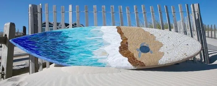 I Create Unique Glass Mosaics On Surfboards (9 Pics)