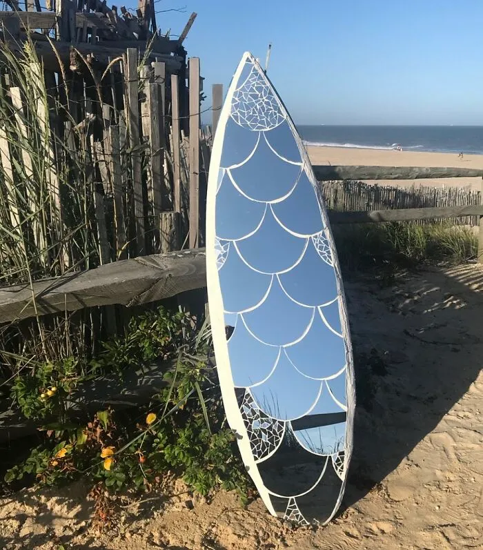 I Create Unique Glass Mosaics On Surfboards (9 Pics)