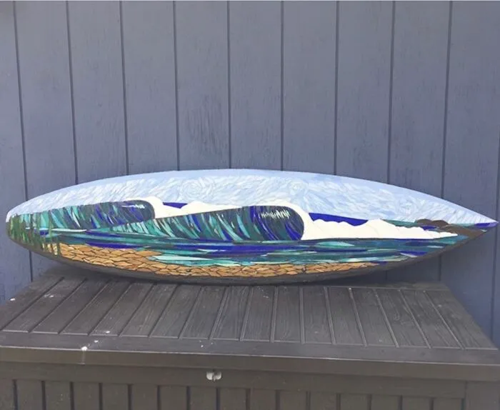 I Create Unique Glass Mosaics On Surfboards (9 Pics)