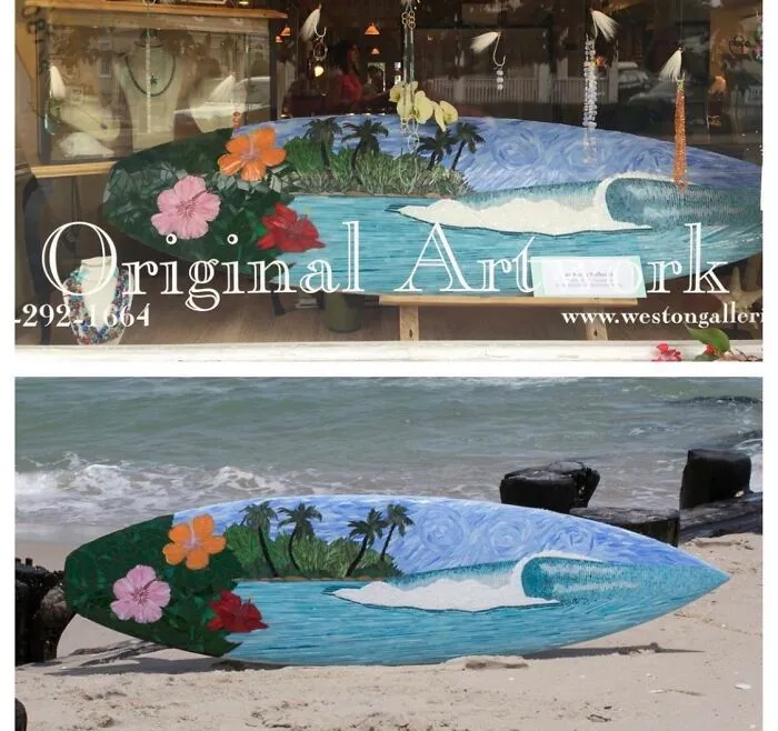 I Create Unique Glass Mosaics On Surfboards (9 Pics)
