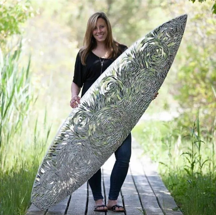 I Create Unique Glass Mosaics On Surfboards (9 Pics)