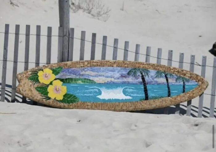 I Create Unique Glass Mosaics On Surfboards (9 Pics)