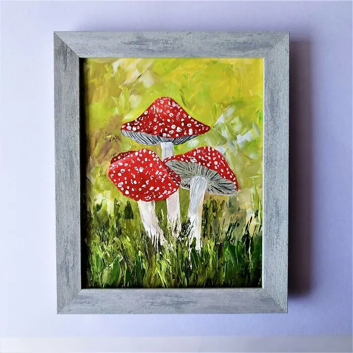 Mushroom Toadstool Painting Impasto