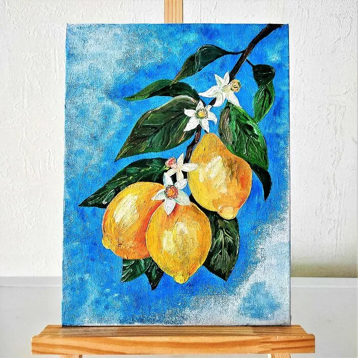 Lemon Impasto Painting