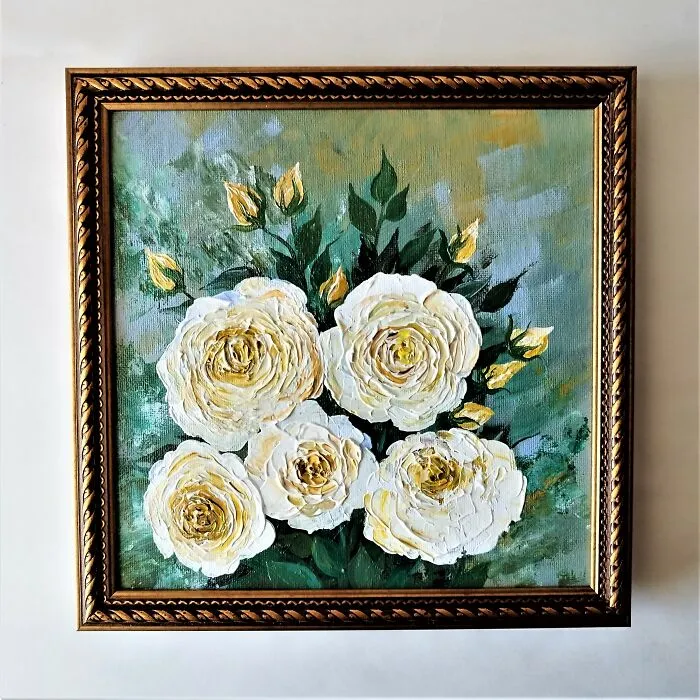 Roses Painting Impasto