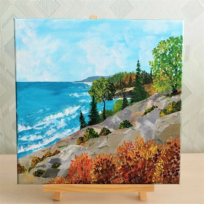 Acadia National Park Painting Impasto