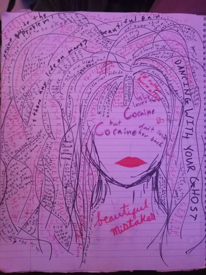 I've Been Doing A Lot Of Drawings With Words Lately. This Is Just Random Song Lyrics. Not The Greatest, But I Was Bored And I'm Decently Satisfied With The Concept