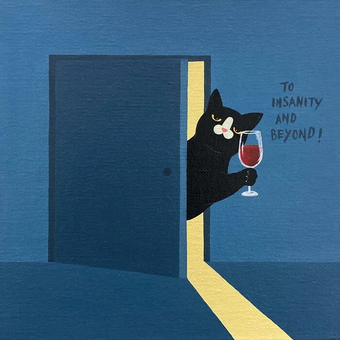 This Artist Blends Their Sarcastic Nature With His Adopted Cat’s Attitude In His 35 Humorous Illustrations