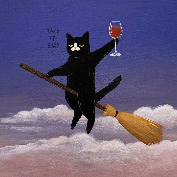 This Artist Blends Their Sarcastic Nature With His Adopted Cat’s Attitude In His 35 Humorous Illustrations