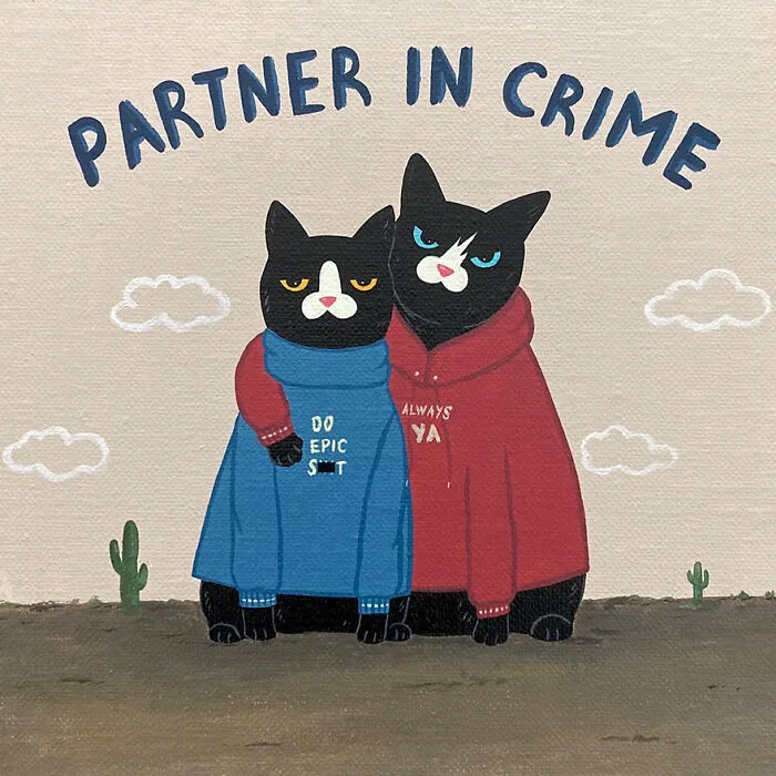 This Artist Blends Their Sarcastic Nature With His Adopted Cat’s Attitude In His 35 Humorous Illustrations