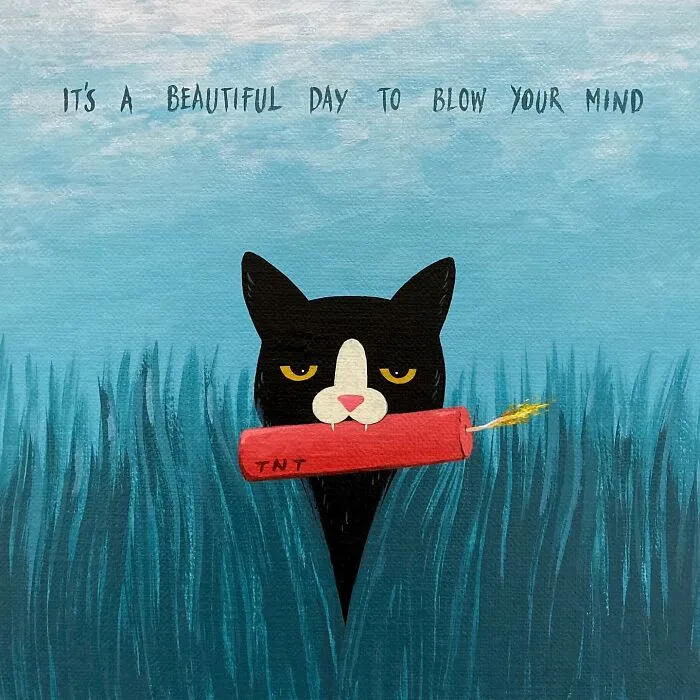 This Artist Blends Their Sarcastic Nature With His Adopted Cat’s Attitude In His 35 Humorous Illustrations