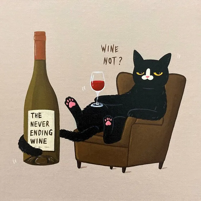 This Artist Blends Their Sarcastic Nature With His Adopted Cat’s Attitude In His 35 Humorous Illustrations