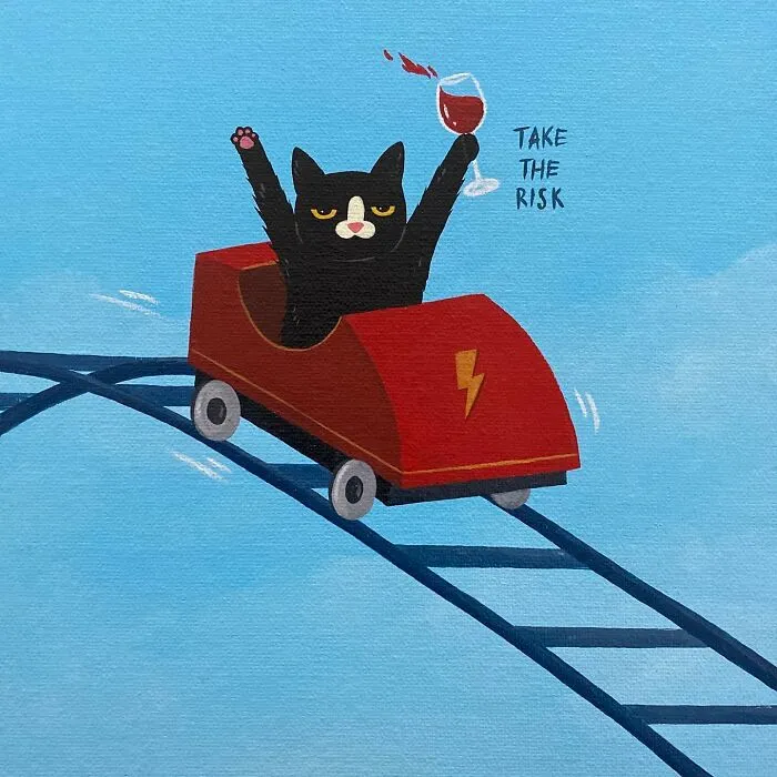 This Artist Blends Their Sarcastic Nature With His Adopted Cat’s Attitude In His 35 Humorous Illustrations