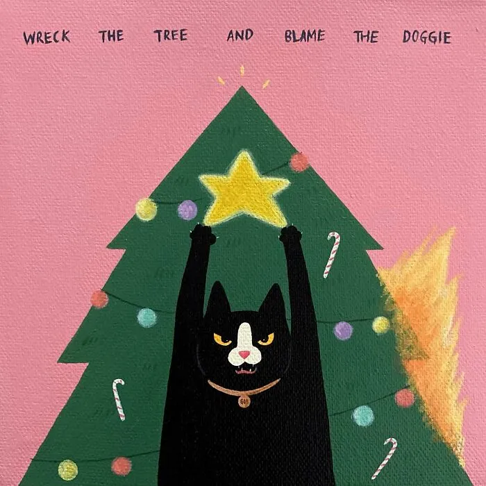This Artist Blends Their Sarcastic Nature With His Adopted Cat’s Attitude In His 35 Humorous Illustrations