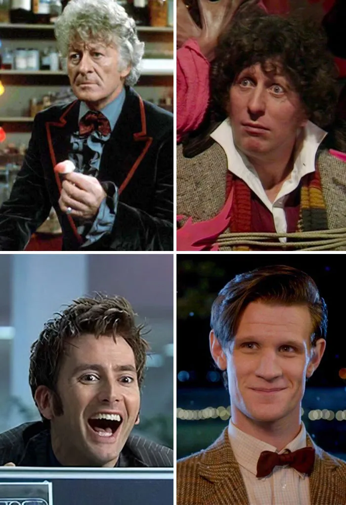 Jon Pertwee, Tom Baker, David Tennant, Matt Smith — The Doctor (Doctor Who)