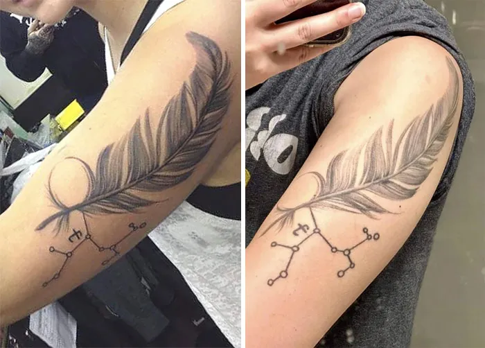 Day 0 Vs. 10 Years Later (Tattoo By Kerry Irvine Of Skunx)
