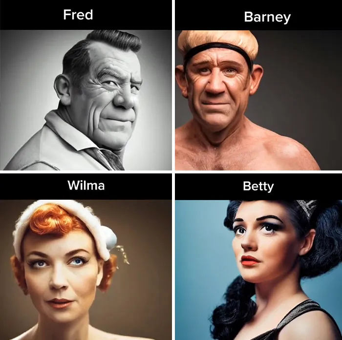 Asking AI To Show "Flintstones" As Real People