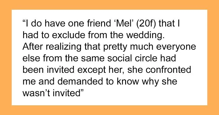 Bride Asks If She's A Jerk To Exclude Her Friend Who's 2 Years Younger From Her "Childfree Wedding", Gets A Reality Check