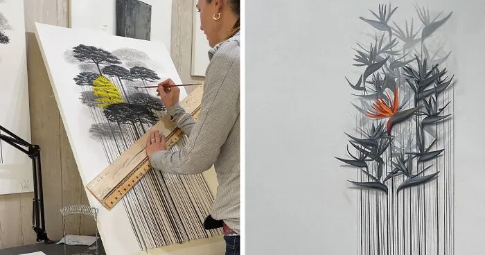 From Barcodes To Trees: My Unique Paintings That Merge Opposite Concepts (27 Pics)