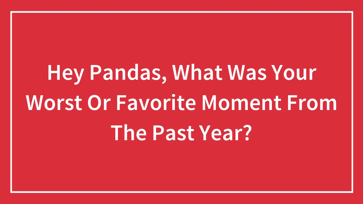 Hey Pandas, What Was Your Worst Or Favorite Moment From The Past Year? (Closed)