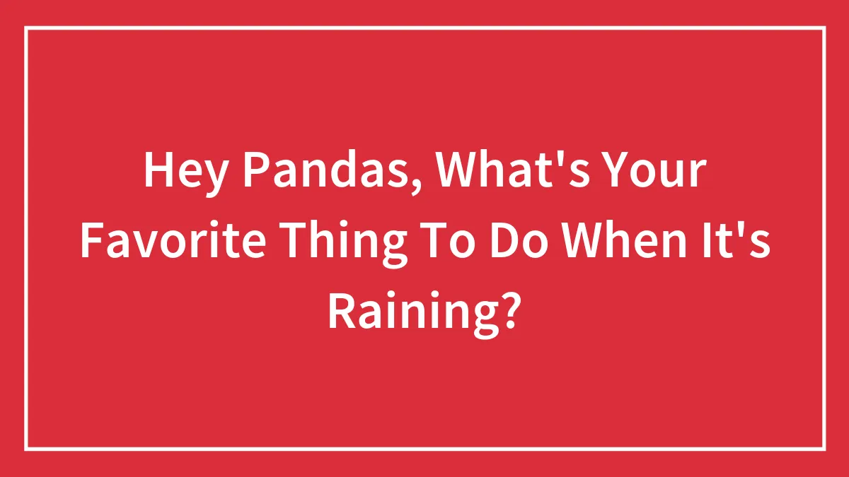 Hey Pandas, What's Your Favorite Thing To Do When It's Raining? (Closed)