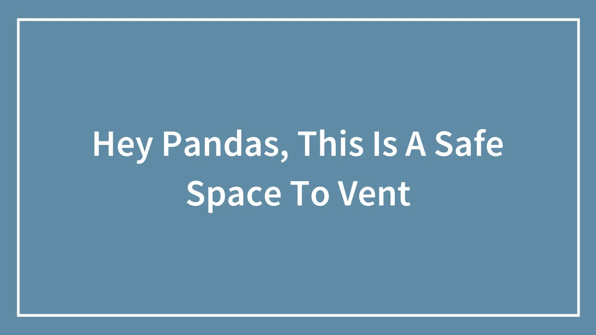 Hey Pandas, This Is A Safe Space To Vent