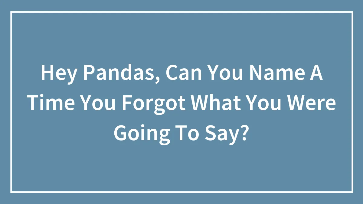 Hey Pandas, Can You Name A Time You Forgot What You Were Going To Say?