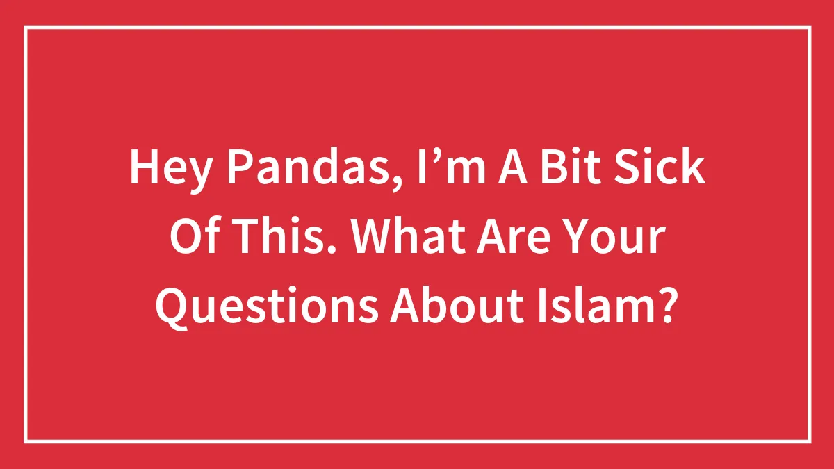 Hey Pandas, I’m A Bit Sick Of This. What Are Your Questions About Islam?