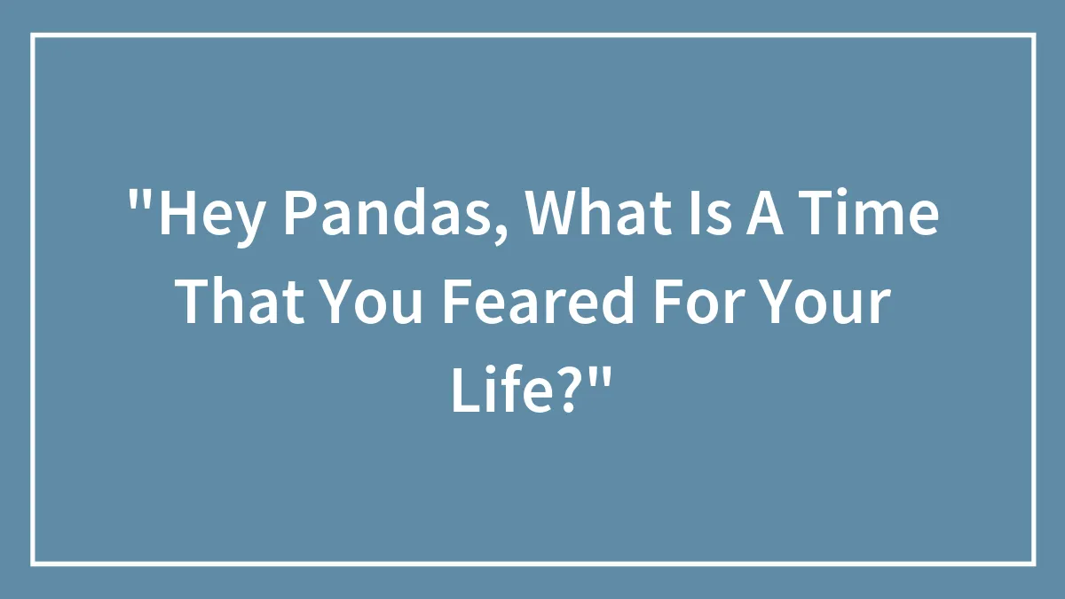 "Hey Pandas, What Is A Time That You Feared For Your Life?" (Closed)