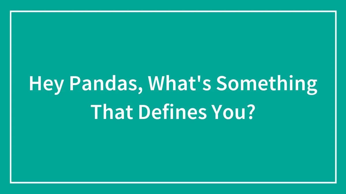 Hey Pandas, What's Something That Defines You?