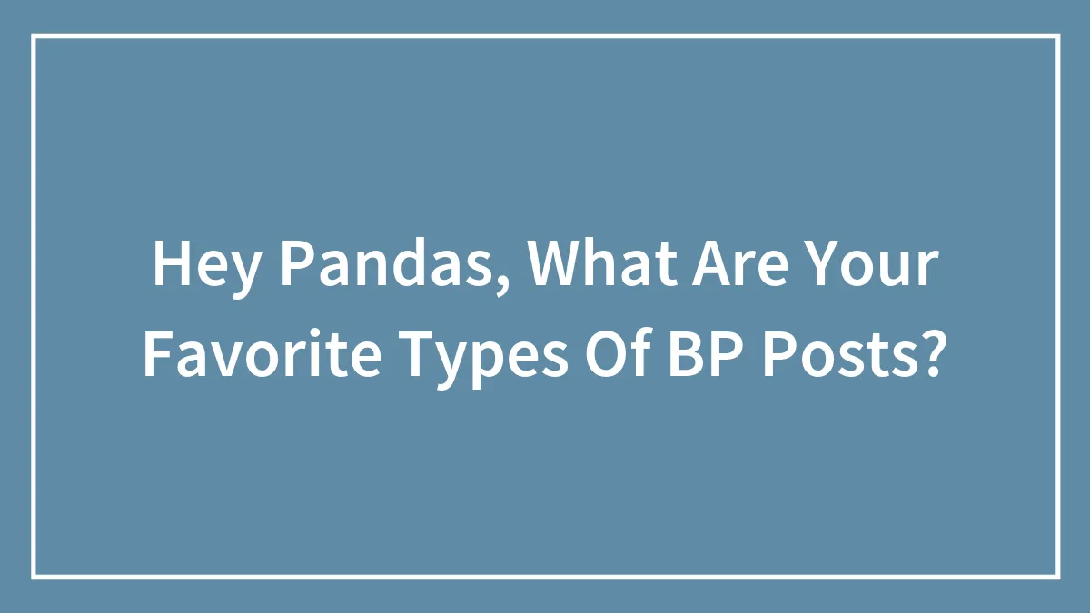 Hey Pandas, What Are Your Favorite Types Of BP Posts? (Closed)