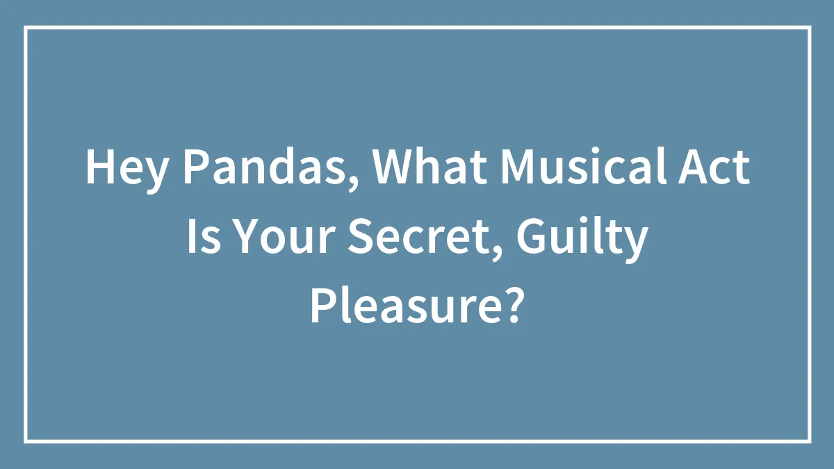 Hey Pandas, What Musical Act Is Your Secret, Guilty Pleasure?