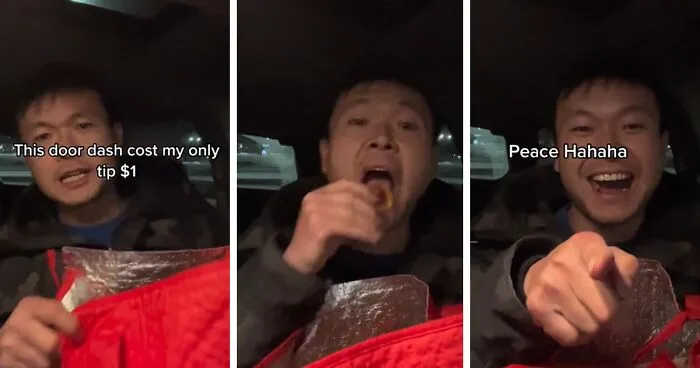 ‘Thank You, $1 Tipper’: DoorDash Driver Films Himself Eating Client’s Food After They Tipped Too Little To Teach Other Clients A Lesson