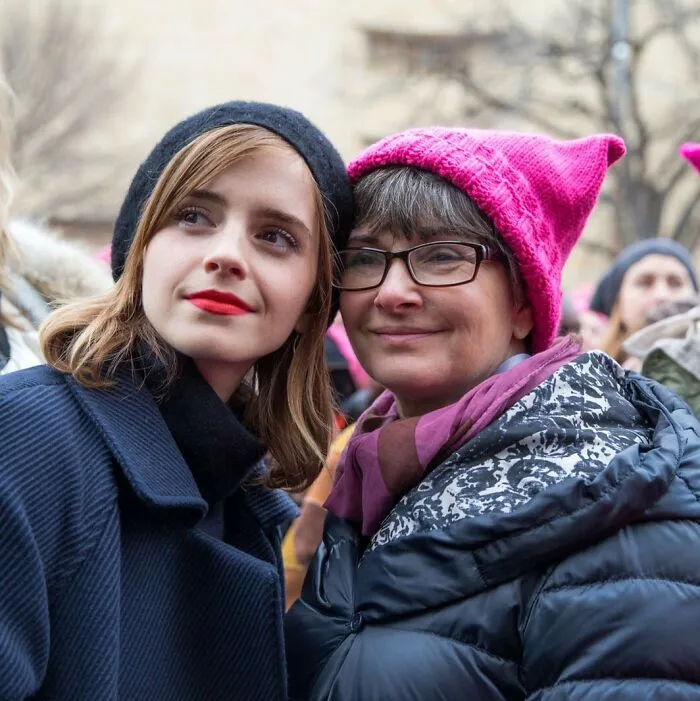 Emma Watson With Her Mother Jacqueline Luesby