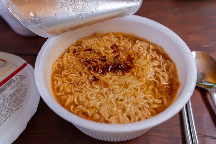 Eating A Cup Of Instant Noodle In The Midnight When I Can't Sleep Because Of That Little Hunger Inside Is Keeping Me Awake