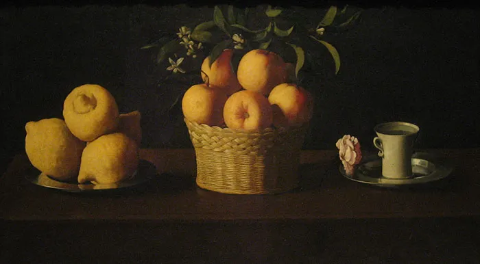 Still Life With Lemons, Oranges And A Rose By Francisco De Zurbaran
