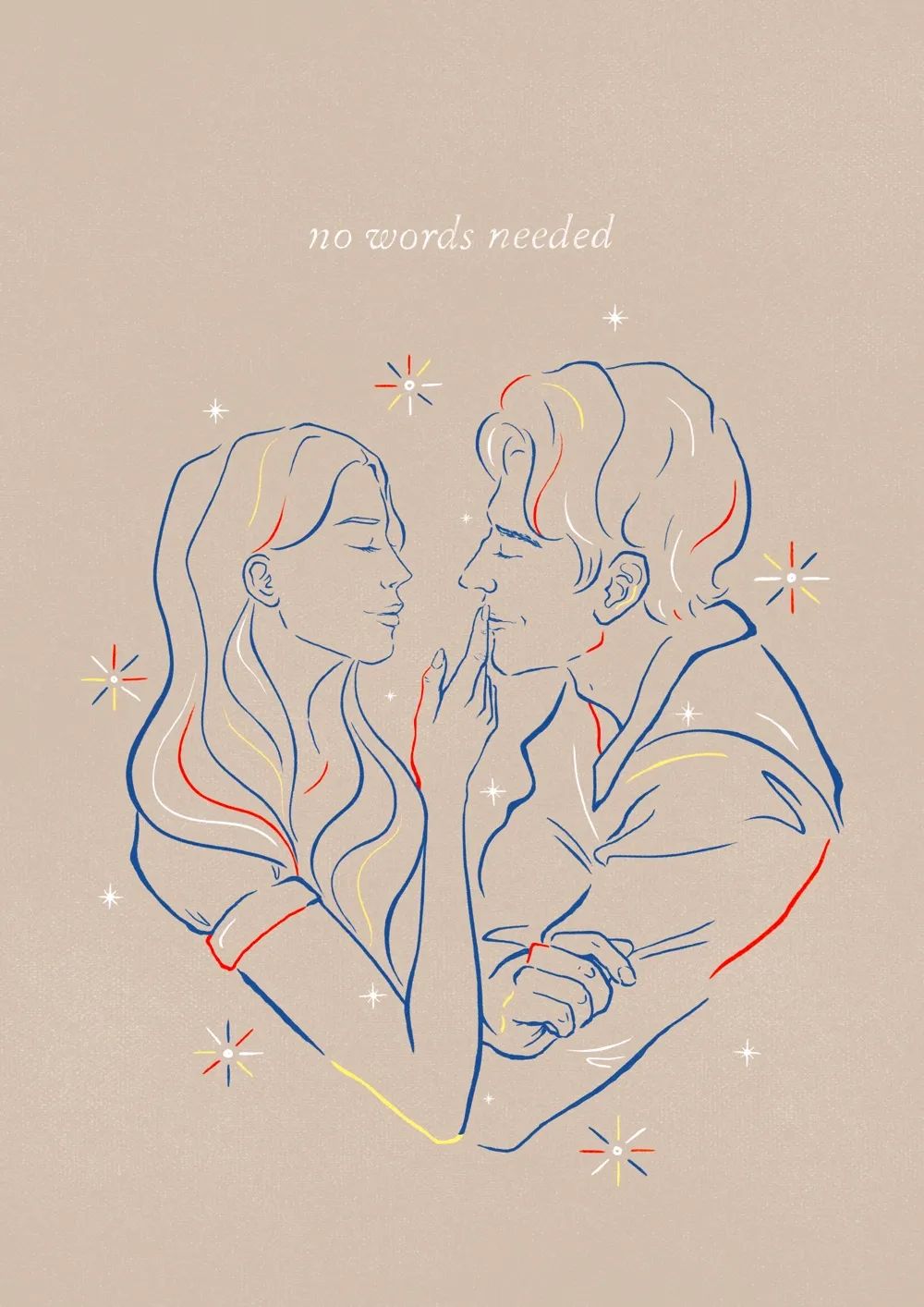 No Words Needed - Line Art Illustration