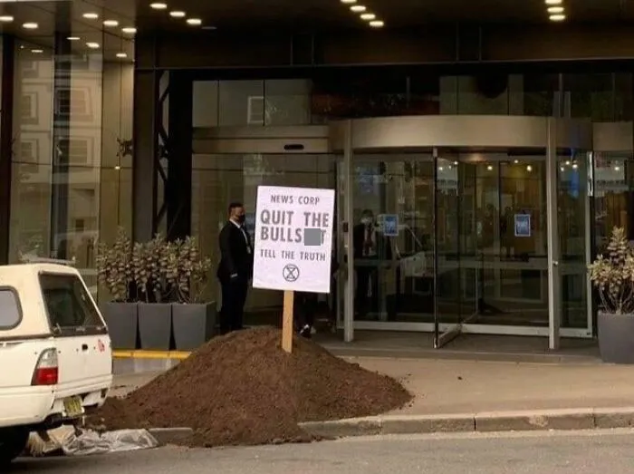 A Pile Of Manure Has Been Dumped Outside The Sydney Headquarters Of News Corp