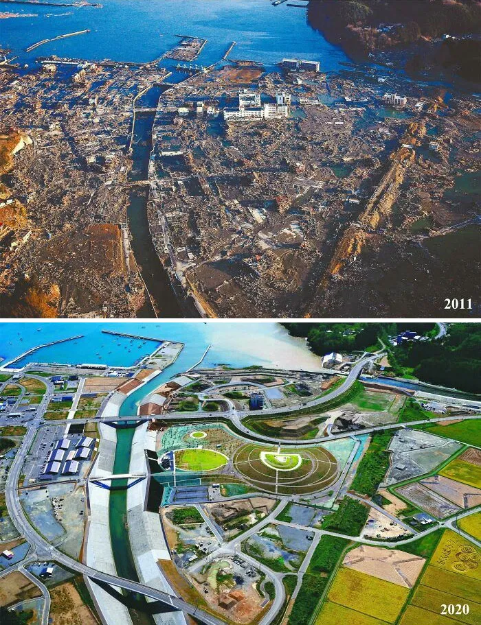 Minami-Sanriku (Japón) 2011 vs. 2020