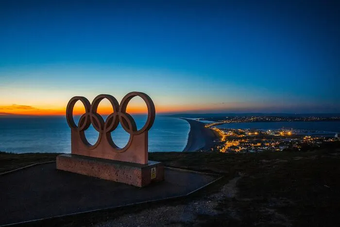 Olympic Rings On A Mountain