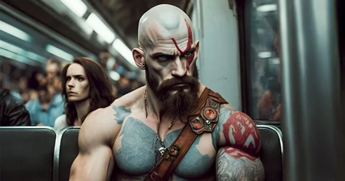 Artistic Vision Of Fictional Characters On The Subway Commute Created Using AI (30 Pics